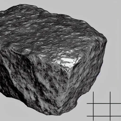 Image similar to piece of glossy dark black ore with scratches and imperfections, computer art, insane detailed, ray tracing, 4 k, no noise