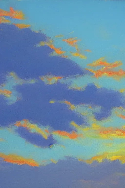 Prompt: sky at sunset, oil painting, by kellie jacobs
