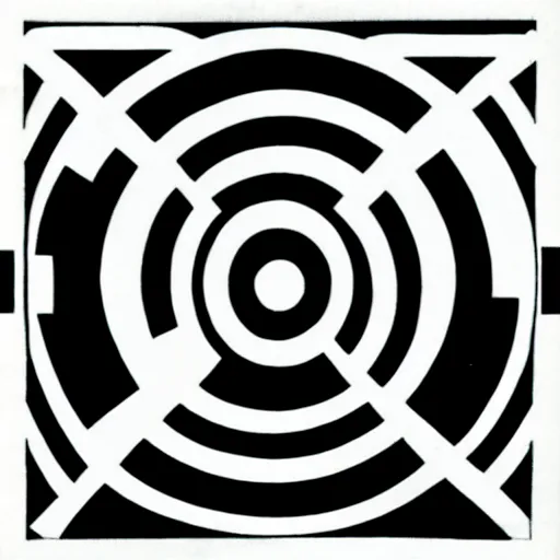 Image similar to black and white symbol by karl gerstner, monochrome, 8 k scan, centered, symetrical, satisfying, bordered