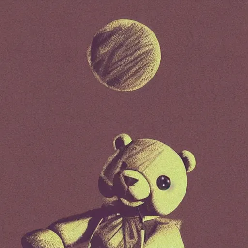 Prompt: grunge sketch of a teddy bear by - beeple , loony toons style, horror themed, detailed, elegant, intricate