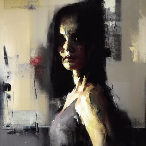 Image similar to abstract painting of woman by jeremy mann