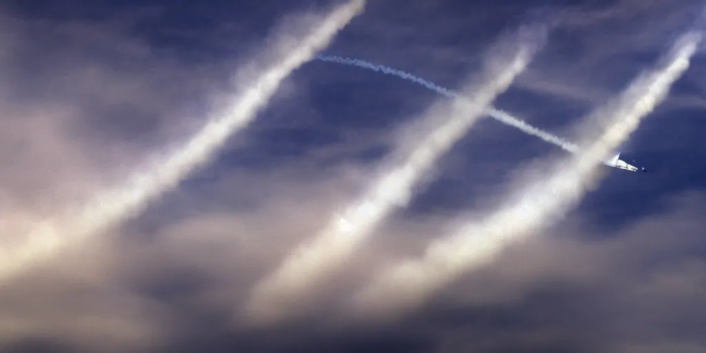 Image similar to a jet leaving smoke trail in the sky that says Happy Birthday, realistic, 4k