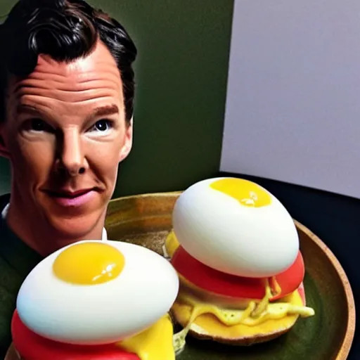 Prompt: egg benedict cumberbatch