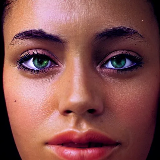 Image similar to closeup photo of a beautiful woman face, 8 0 mm lens, by martin schoeller, hyper realistic, fujifilm velvia 1 0 0