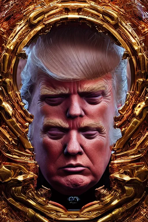 Prompt: an ultra detailed 3 d render of donald trump as an elden ring boss, 8 k resolution, in the style of a fantasy metal album cover, volumetric lighting, smooth, highly detailed, digital illustration, octane render, art by jeong seon and greg rutkowsi and alphonse mucha, artstation