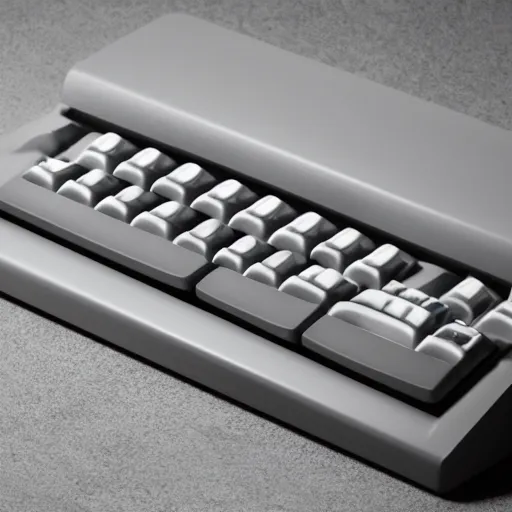 Image similar to Isometric product marketing photo of a beautiful keyboard designed by Dieter Rams