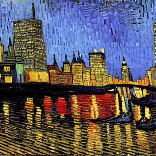 Prompt: painting of New York City by Vincent van Gogh