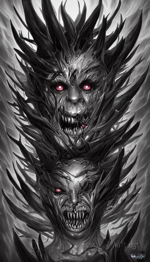 Image similar to a storm vortex made of many demonic eyes and teeth, by artgerm