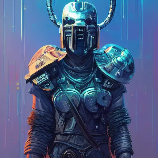 Image similar to cyberpunk viking helmet mask warrior goddess robot ninja fantasy, art gta 5 cover, official fanart behance hd artstation by jesper ejsing, by rhads, makoto shinkai and lois van baarle, ilya kuvshinov, ossdraws