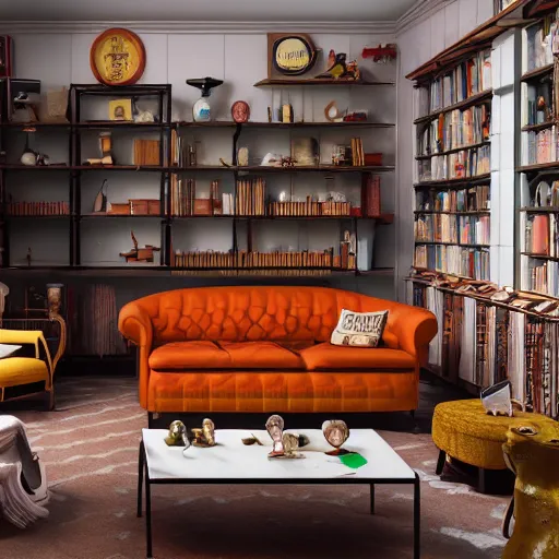 Image similar to the wes anderson section of ikea, unreal engine, octane render, hyperrealistic, trending on artstation, 4 k