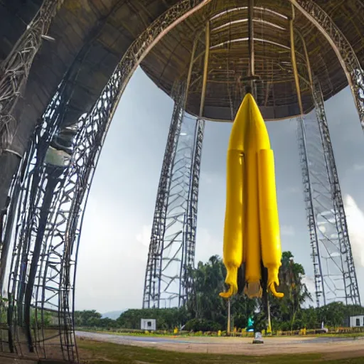 Image similar to a banana rocket launched from the launch pad at wenchang space launch site in hainan, china