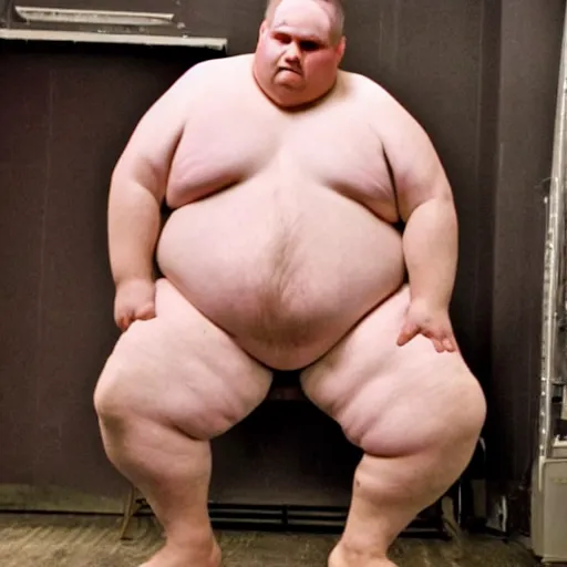 Image similar to a photo of an exciting white male that's overweight. there's something about him woman are attracted to. he is in a music video.