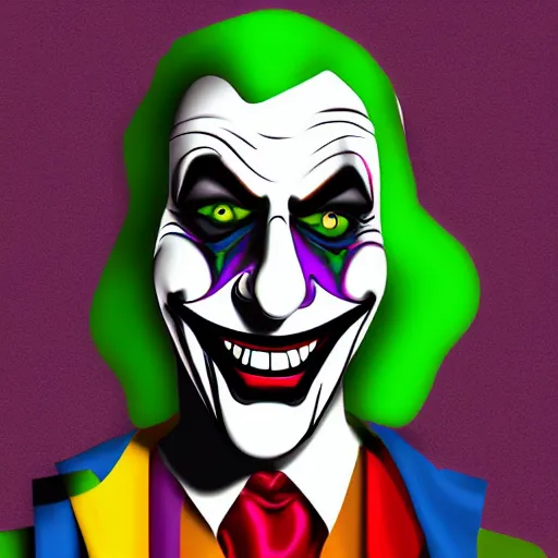 Prompt: the racist joker in blackface hq digital art