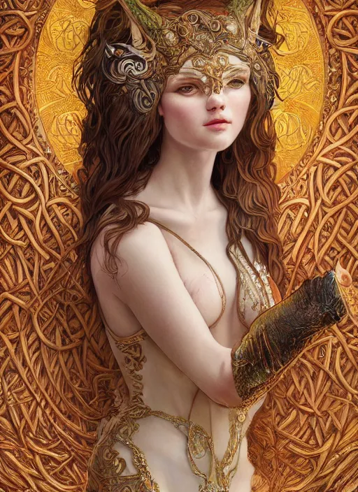 Image similar to a photograpic portrait of a anthropomorphic norse mythology mimosa wearing furry clothes, fantasy, intricate, elegant, highly detailed, digital painting, artstation, concept art, smooth, sharp focus, illustration, art by artgerm and H R Giger and alphonse mucha