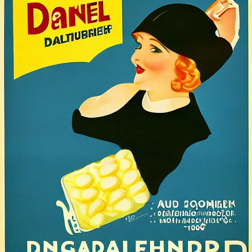 Prompt: year 1 9 2 8 commercial poster for danish margarine