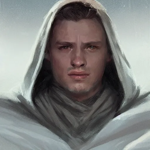 Image similar to portrait of a man by greg rutkowski, owen skywalker from star wars expanded universe, wearing jedi robes, he is about 2 0 years old, highly detailed portrait, digital painting, artstation, concept art, smooth, sharp foccus ilustration, artstation hq