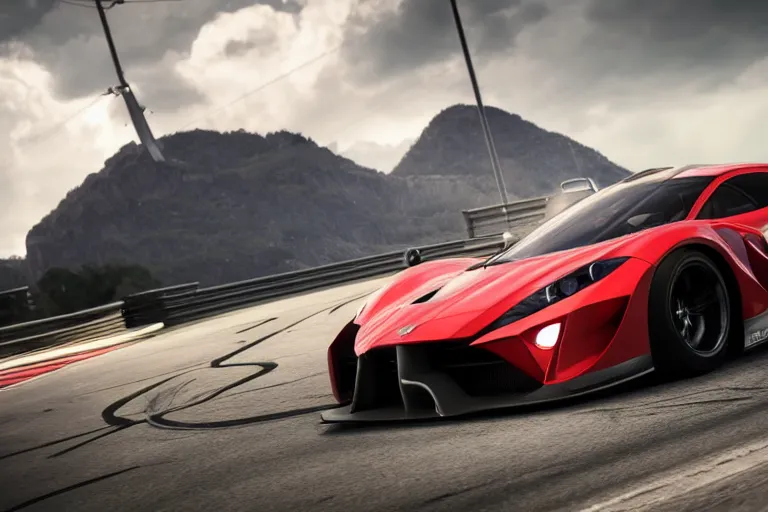 Image similar to photo wallpaper sport car gran turismo 7 forza horizon need for speed fast and furious 5 unreal engine supercar hypercar game concept car octane render, 4 khd 2 0 2 2 3 d cgi rtx style chrome reflexion global illumination ray tracing hdr arstation pixar and disney unreal