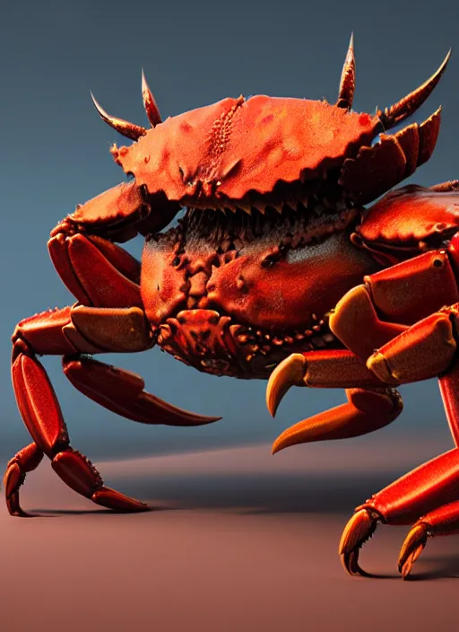 Prompt: crab samurai, subsurface scattering, by tooth wu, cgsociety and fenghua zhong, highly detailed, rim light, cinematic lighting, illustration, art, octane render, very coherent, cinematic, hyper realism, high detail, octane render, 8 k