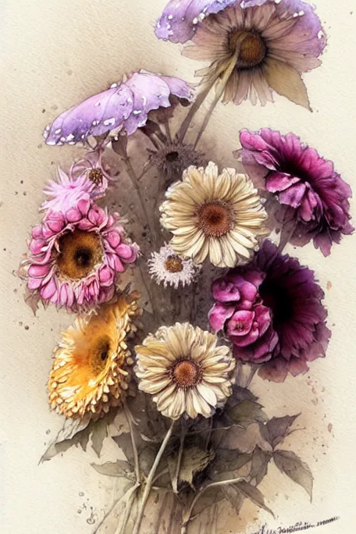 Loose watercolor flowers by Eneandine