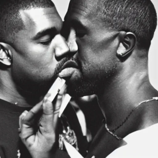 Image similar to kanye making out with kanye covered in cellphones black and white lomo vintage