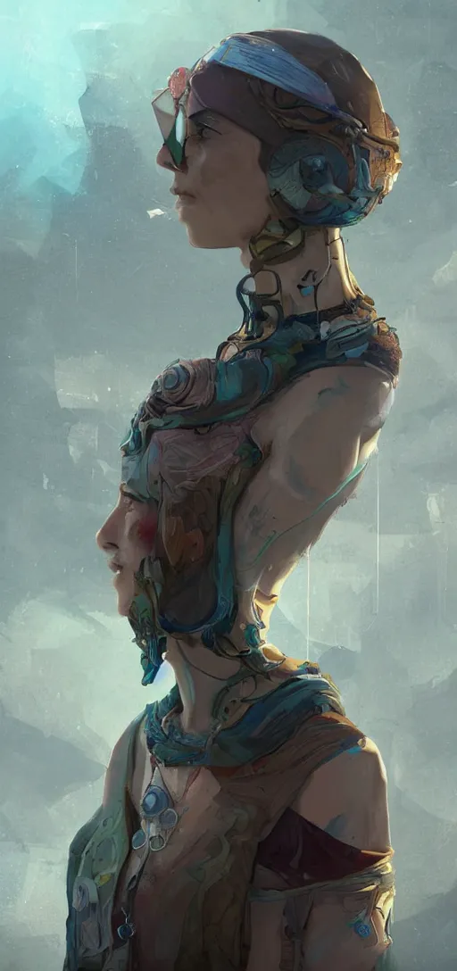 Image similar to solarpunk human character design concept art, cgsociety, artstration