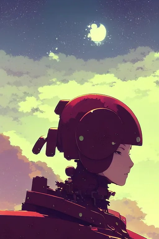 Image similar to portrait of a medieval mech by ilya kuvshinov, cloudy sky background lush landscape ln illustration concept art anime key visual trending pixiv by victo ngai fanbox by greg rutkowski makoto shinkai takashi takeuchi studio ghibli