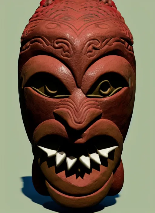 Image similar to tribal maya mask made out of playdough, zbrush, 3 d, 8 k, unreal engine, octane render, hyper quality