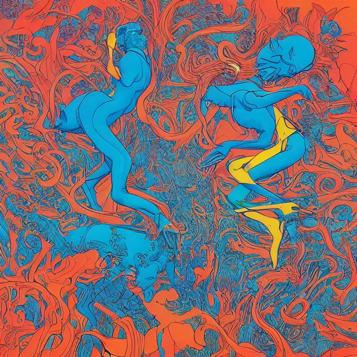 Image similar to lp cover of a 7 0's progressive rock album by james jean and moebius, 4 k