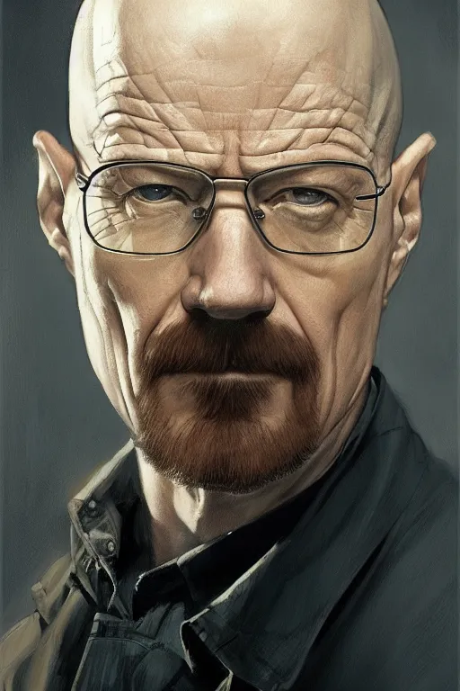 Image similar to Walter White, closeup character portrait art by Donato Giancola, Craig Mullins, digital art, trending on artstation