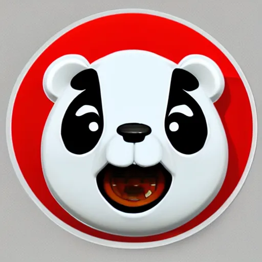 Prompt: cute 3 d panda mobile game app logo