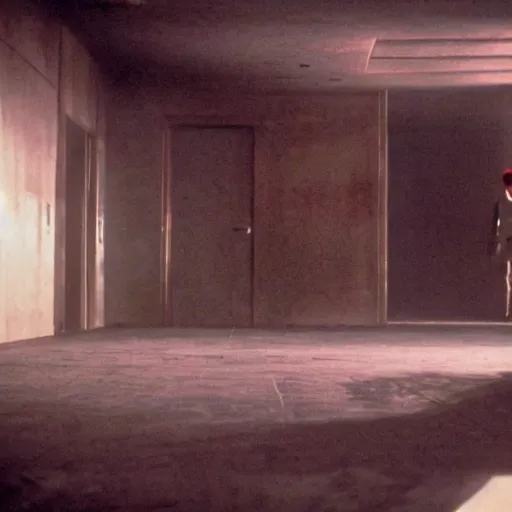 Image similar to an empty room, still from the movie bladerunner