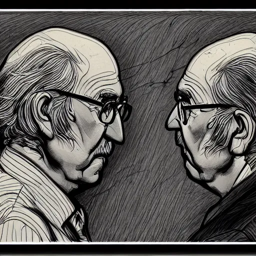 Prompt: a realistic yet scraggly portrait sketch of the side profile of a stern and sophisticated larry david, trending on artstation, intricate details, in the style of frank auerbach, in the style of sergio aragones, in the style of martin ansin, in the style of david aja, in the style of mattias adolfsson