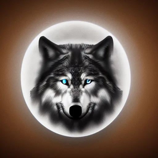 Prompt: long exposure a wolf artistic render logo style surreal