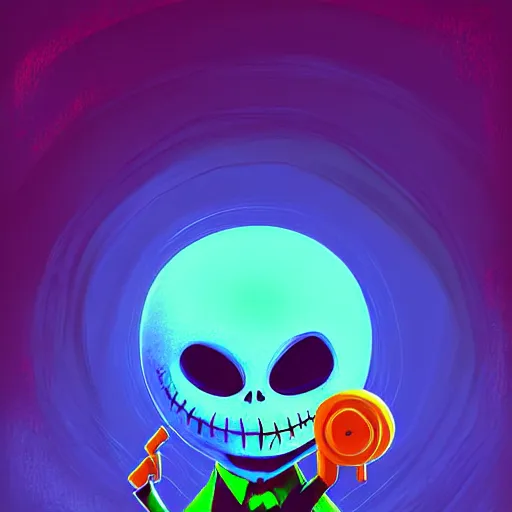 Image similar to curled perspective digital art of a cute smiling grandpa with a photo camera by anton fadeev from nightmare before christmas