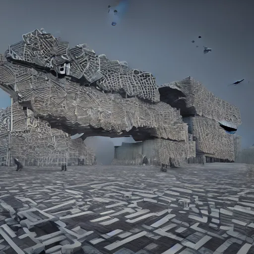 Image similar to Kazimierz Malewicz brutalist organic motherboard wall panel tile airport structure and digital billboard stars points cloud in the middle, unreal engine 5 lumen global illumination, keyshot, octane, artstation trending, ultra high detail, ultra realistic, cinematic, 8k, 16k, in style of zaha hadid, in plastic, dark, tilt shift,