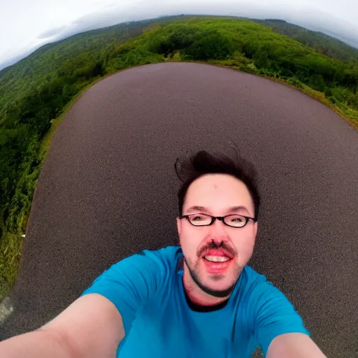 Image similar to last selfie taken on earth, moments before impending doom, detailed, wide angle