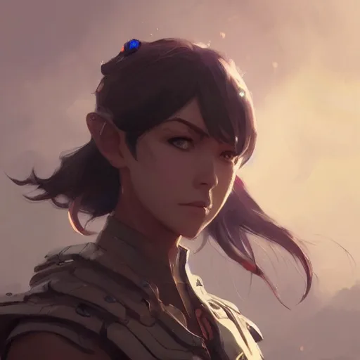 Image similar to trending on artstation, dhamphir, character design, concept art, style of makoto shinkai, greg rutkowski, face, plate armor, fantasy, highly detailed, digital art, female