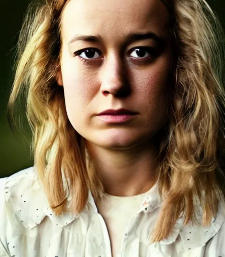 Prompt: a high quality, high detail, portrait photography of brie larson by andrew wyeth and kyle thompson