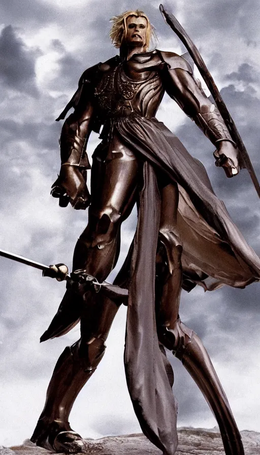 Image similar to full body pose of siegfried from the nibelungen saga in a movie