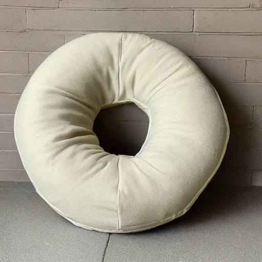 Prompt: creamy donut bean bag