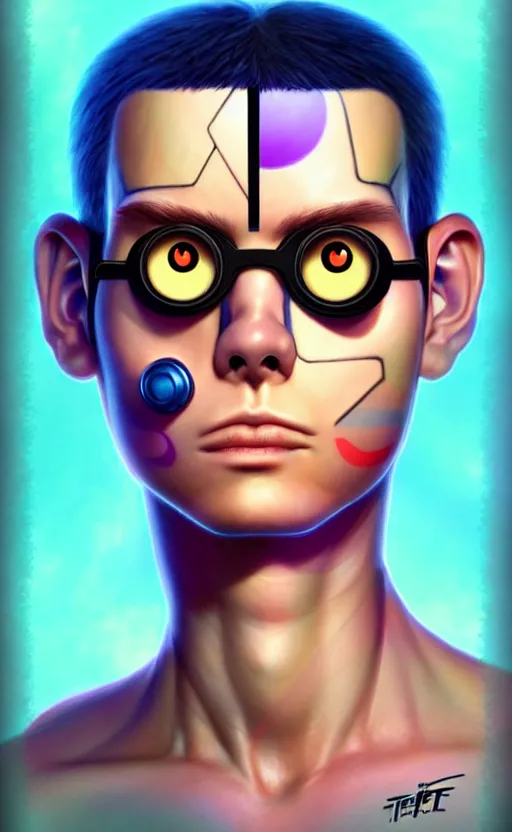 Prompt: lofi BioPunk Pokemon Smunchlax mans face turned to the right portrait Pixar style by Tristan Eaton_Stanley Artgerm and Tom Bagshaw,