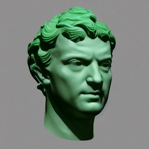 Image similar to a 3 d render of the head of david marble statue, in the style of michelangelo