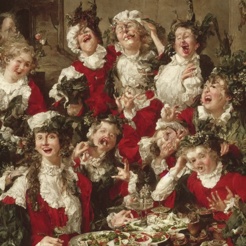 Prompt: sing louder around to the bells'cheerful sound, and, as i feasted on its fragrancy, what hands in far off time