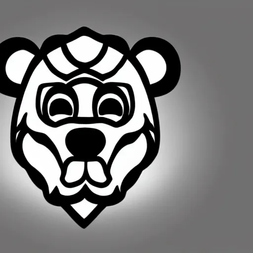 Image similar to a muscular furry cute bear logo, modern, pictorial mark, iconic logo