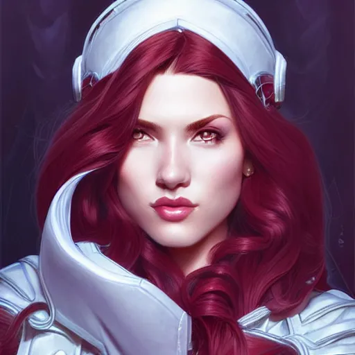 Image similar to head and shoulders portrait of Katarina from League of Legends illustration, medium shot, intricate, elegant, highly detailed, digital art, ffffound, art by JC Leyendecker and sachin teng