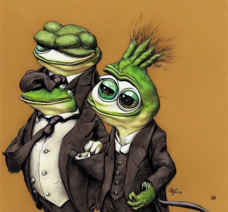 pepe in business suit, by jean baptiste monge, acrilic | Stable ...