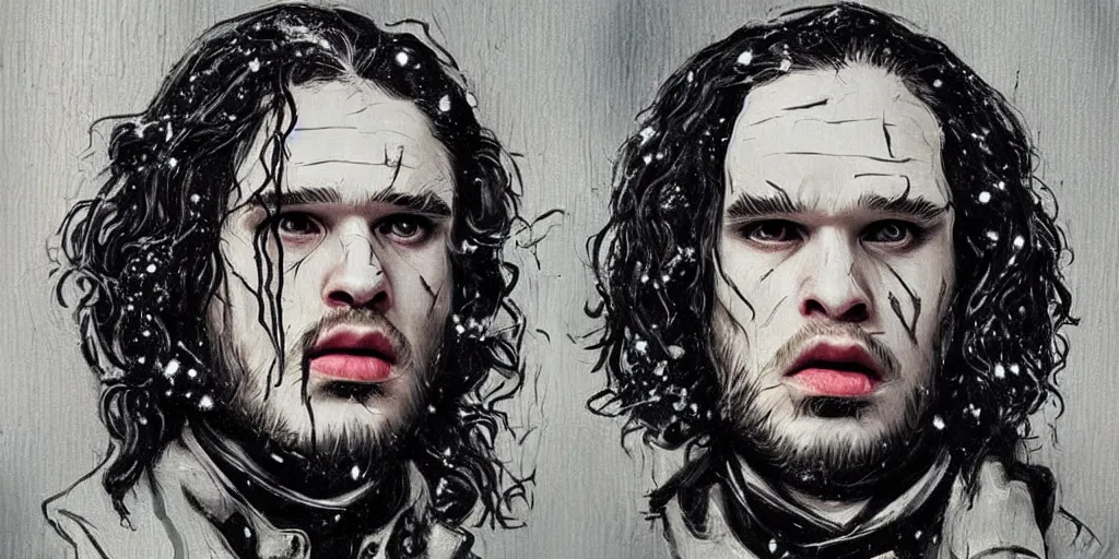 Image similar to john snow in the the scream painting artstation