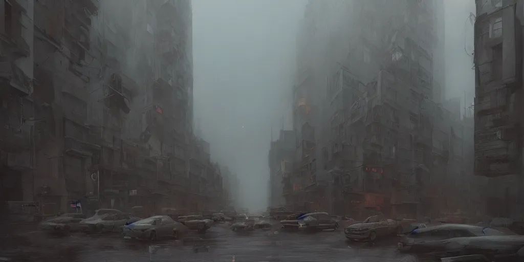 Image similar to the city of giant broken toys. street view. photorealism, soft light, morning. by greg rutkowski, zdzisław beksinski, shaun tan. hyperrealism, dusty, moody, high detail, artstation, digital painting, unreal engine, tonal color scheme.