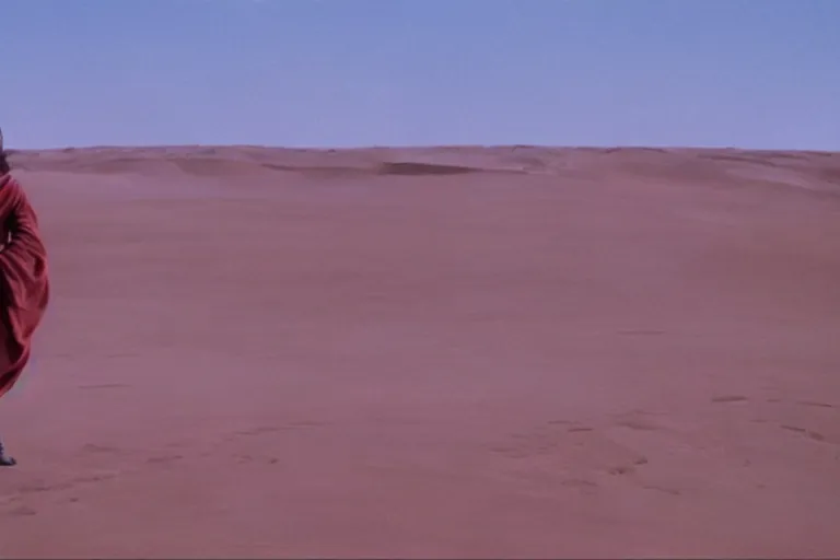 Prompt: dune, spacing guild, portrait, red mist, arrakis in the background, sci-fi, Denis Villeneuve, cinestill colour, anamorphic