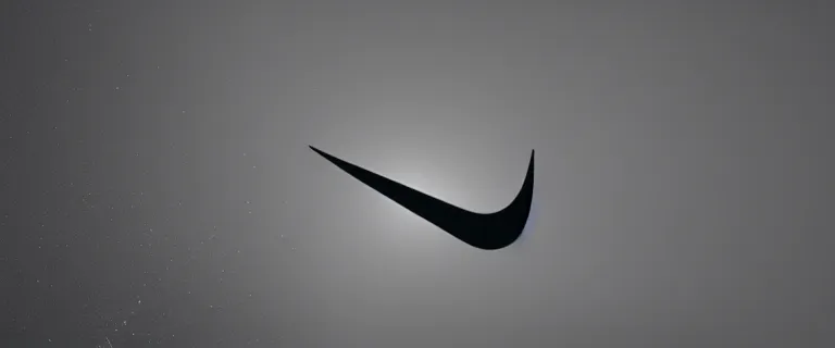 Image similar to spaceship Nike logo, stars, hyper realism, octane render, 8k